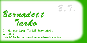 bernadett tarko business card