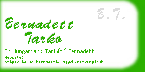 bernadett tarko business card